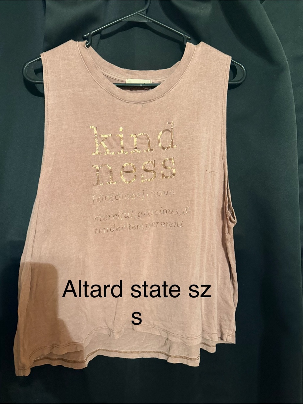 Altar'd State Mauve Pink 'Kindness' Foil Muscle Tank